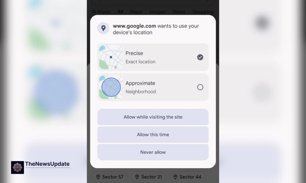 Google Chrome Approximate Location Feature