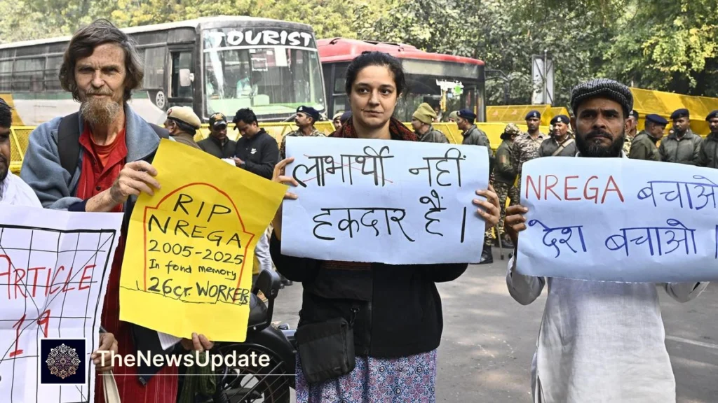 Workers under India's Jobs Guarantee Scheme