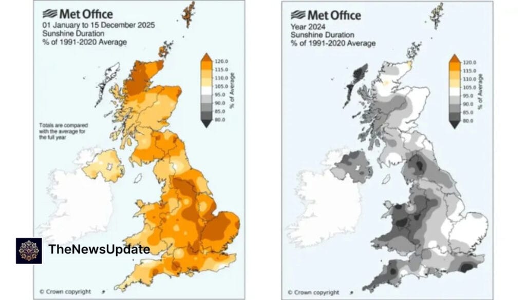 2025 has been the uk's sunniest year on record, met office confirms — bright sunshine over london as the uk records its...