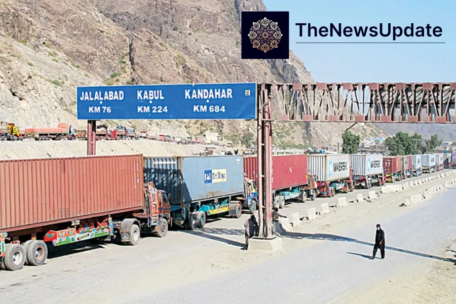 Trucks stranded at Torkham border