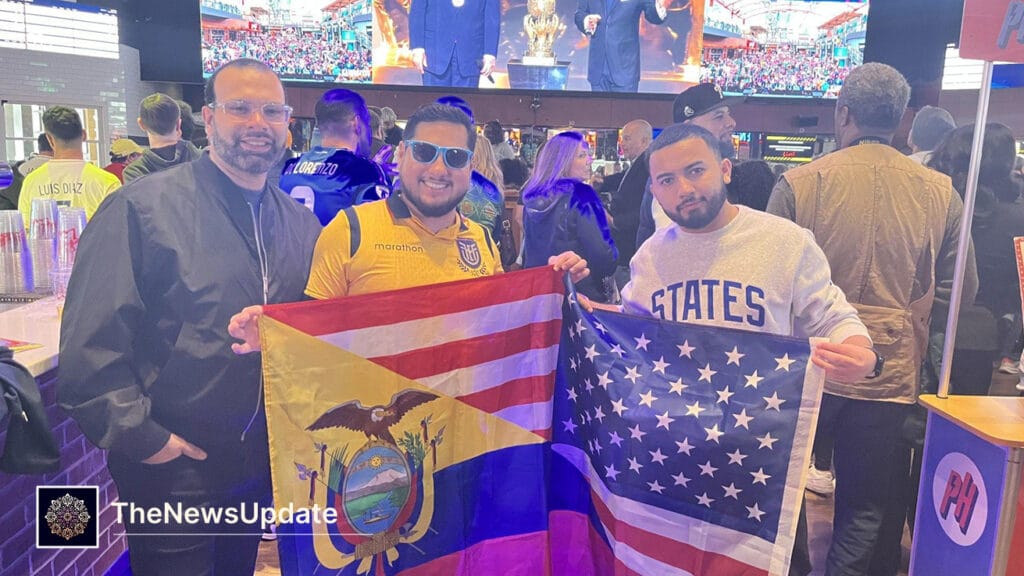 'give me messi' - fans react to world cup draw at us watch party — usa supporter jim house watched the draw with his son...