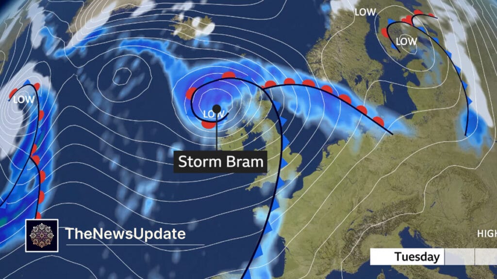 Storm bram: amber warnings in place as wind and rain hit uk — severe weather has hit the uk as storm bram, named by...