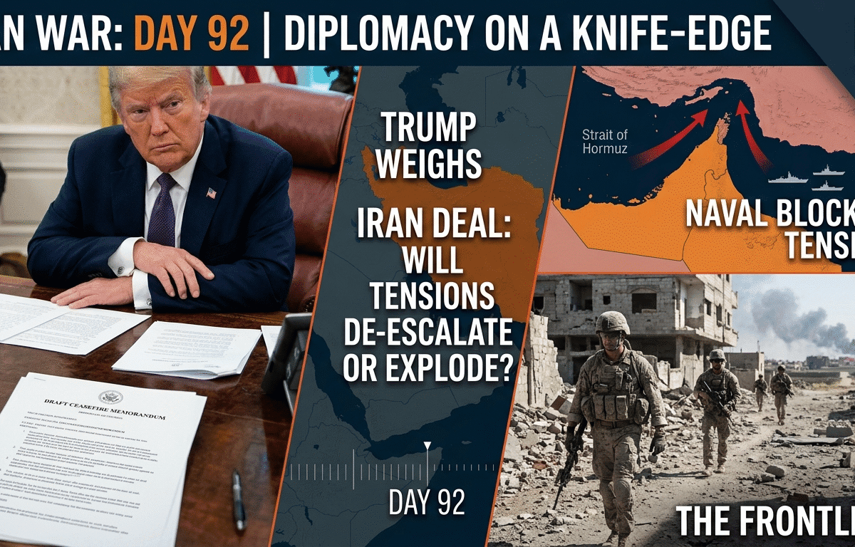 Trump weighs iran deal as war enters day 92 amid uncertainty — diplomatic breakthrough still elusive as iran and us send...